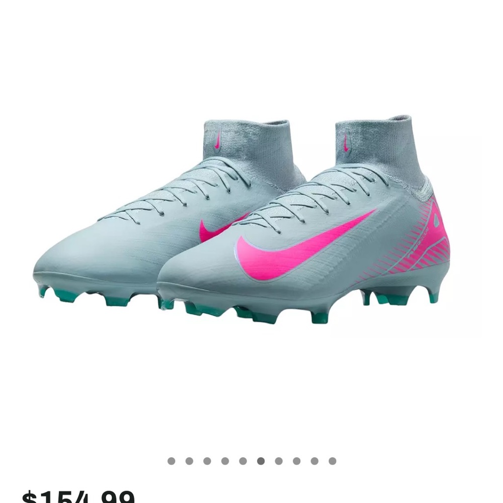 Nike Light Gray and Pink Soccer Cleats